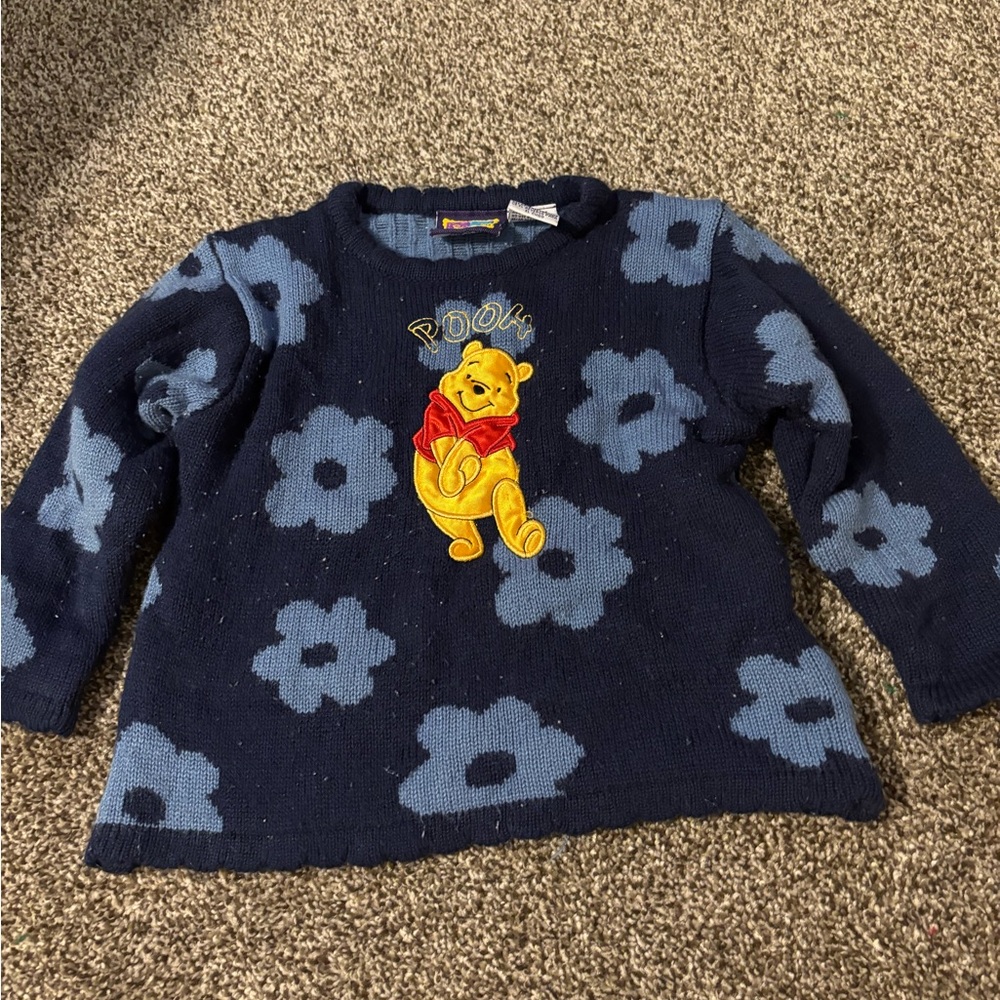 Disney Pooh Blue Knit Sweater